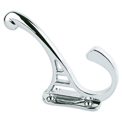 4" x 3-1/16" Coat Hook, Polished Chrome Finish 10/Box