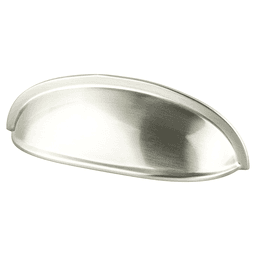 3" Folklore Cup Pull, Brushed Nickel