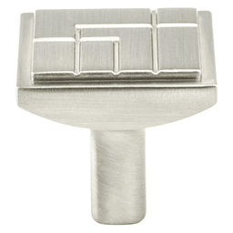 1-1/8" Oak Park Rectangle Knob, Brushed Nickel