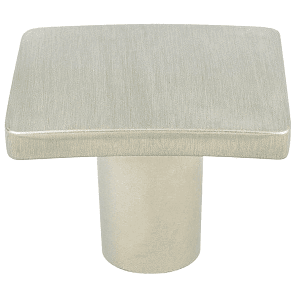 1-1/4" Wave Square Knob, Brushed Nickel