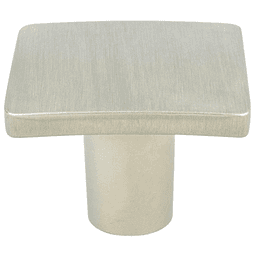 1-1/4" Wave Square Knob, Brushed Nickel