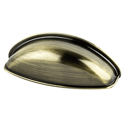 2-1/2" Euro Moderno Cup Pull, Brushed Antique Brass