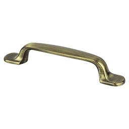 96mm Euro Moderno Handle Pull, Brushed Antique Brass