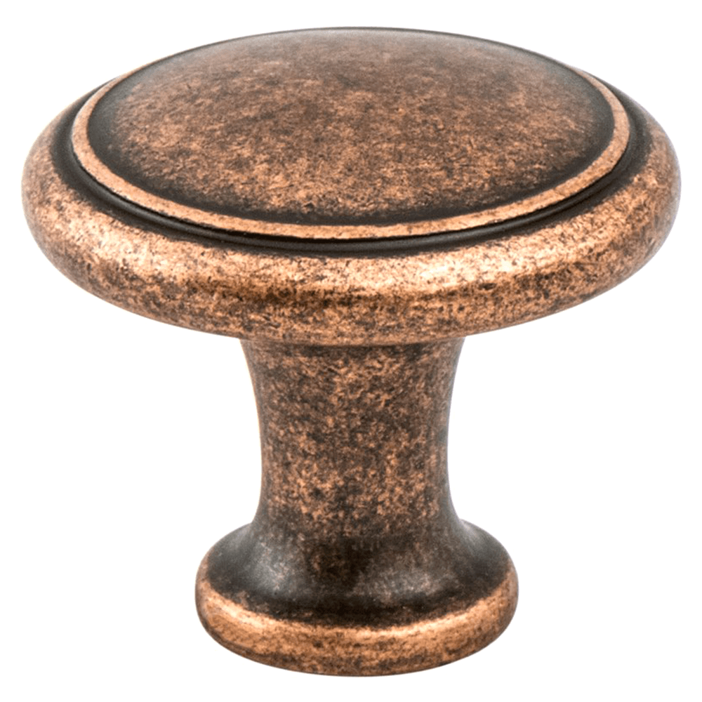 1-1/8" American Classics Ringed Knob, Weathered Copper