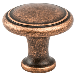 1-1/8" American Classics Ringed Knob, Weathered Copper