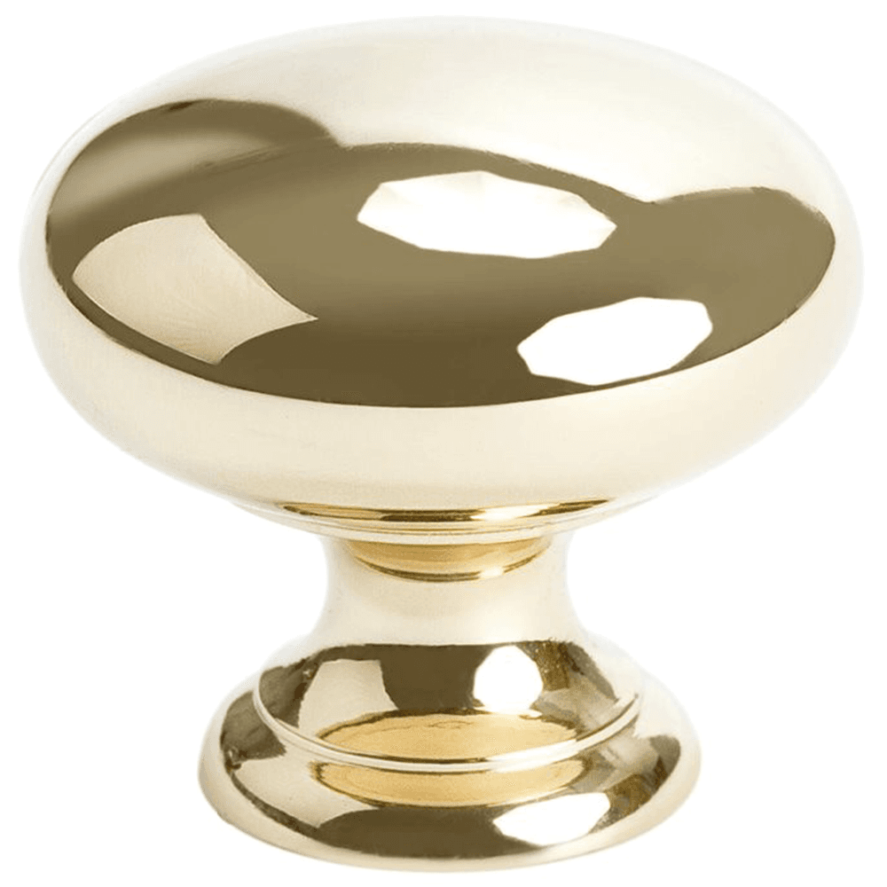 1-1/4" Plymouth Round Knob, Polished Brass
