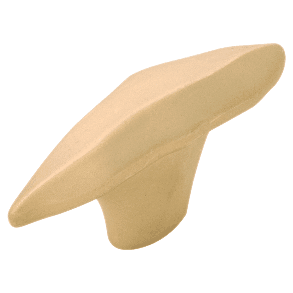 2-1/8" x 5/8" Willow Cabinet Knob, Flat Ultra Brass