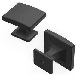 1-7/16" x 1-1/4" Forge Cabinet Knob, Black Iron