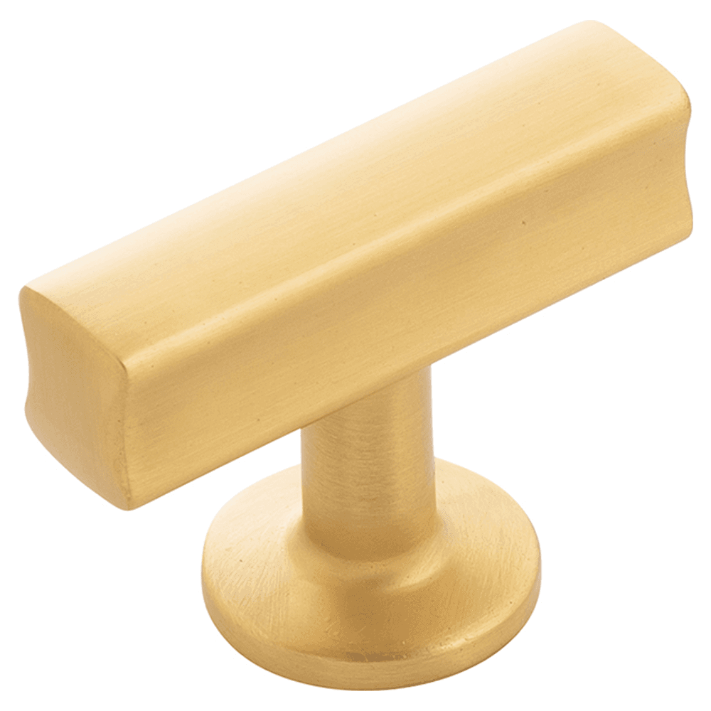 1-15/16" x 15/16" Woodward T-Cabinet Knob, Brushed Golden Brass (10/Box)