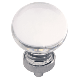 1-3/8" Crystal Palace Cabinet Knob, Glass/Satin Nickel (10/Box)