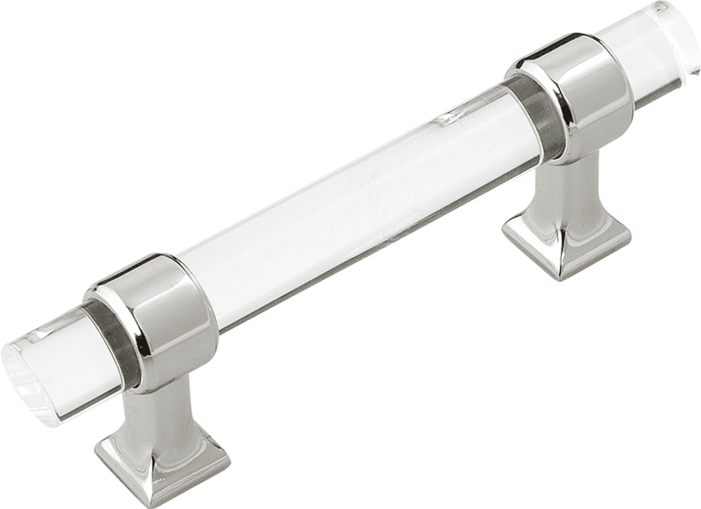 3" Crystal Palace Pull, Crysacrylic/Polished Nickel (10/Box)