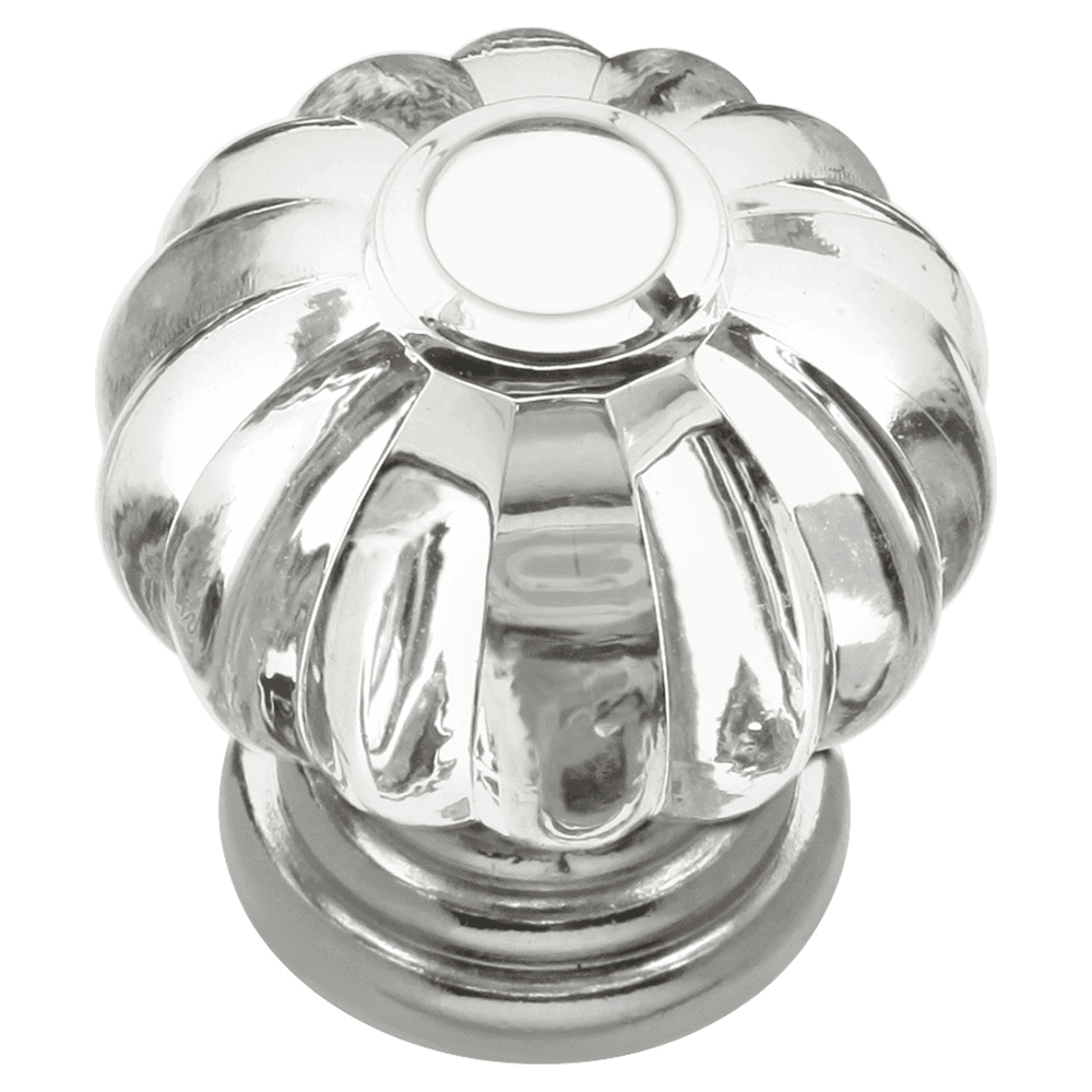 1-1/8" Crystal Palace Cabinet Knob, Crysacrylic/Polished Nickel (10/Box)