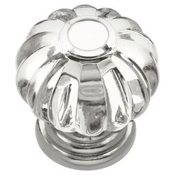 1-1/8" Crystal Palace Cabinet Knob, Crysacrylic/Polished Nickel (10/Box)