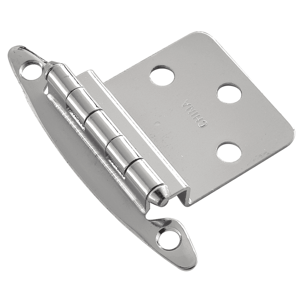 3/8" Inset Surface Face Mount Hinge, Free Swinging, Chrome