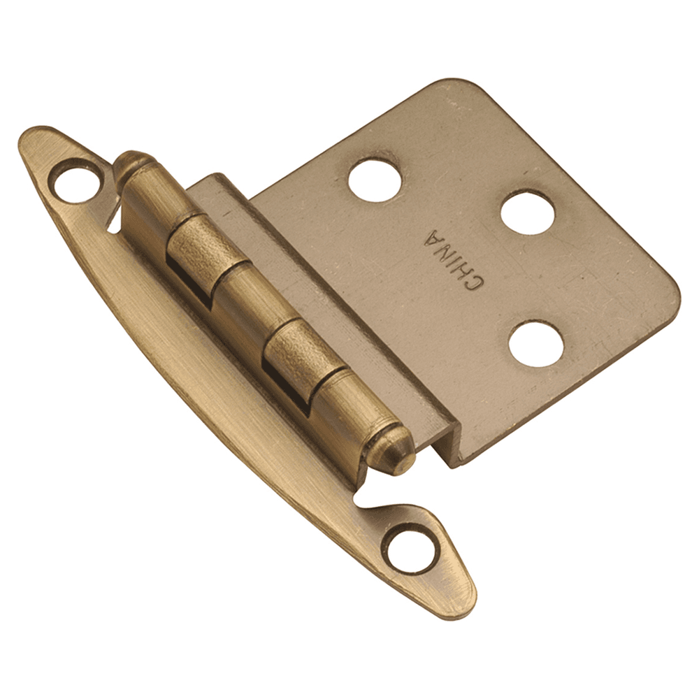 3/8" Inset Surface Face Mount Hinge, Free Swinging, Antique Brass