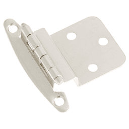 3/8" Inset Surface Face Mount Hinge, Free Swinging, Satin Nickel