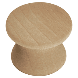 1" Natural Woodcraft Cabinet Knob, Unfinished Wood