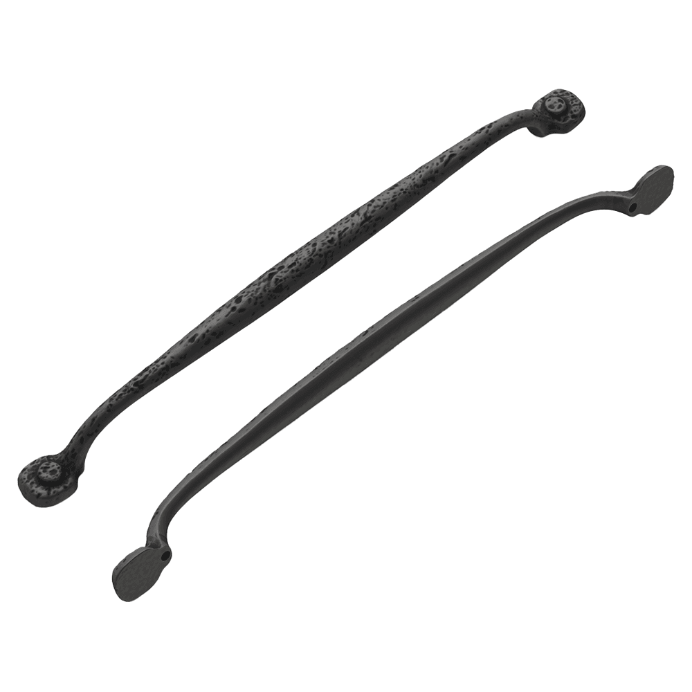 12" Refined Rustic Cabinet Pull, Black Iron (5/Box)