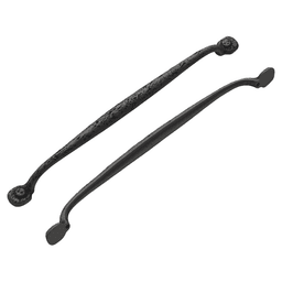 12" Refined Rustic Cabinet Pull, Black Iron (5/Box)