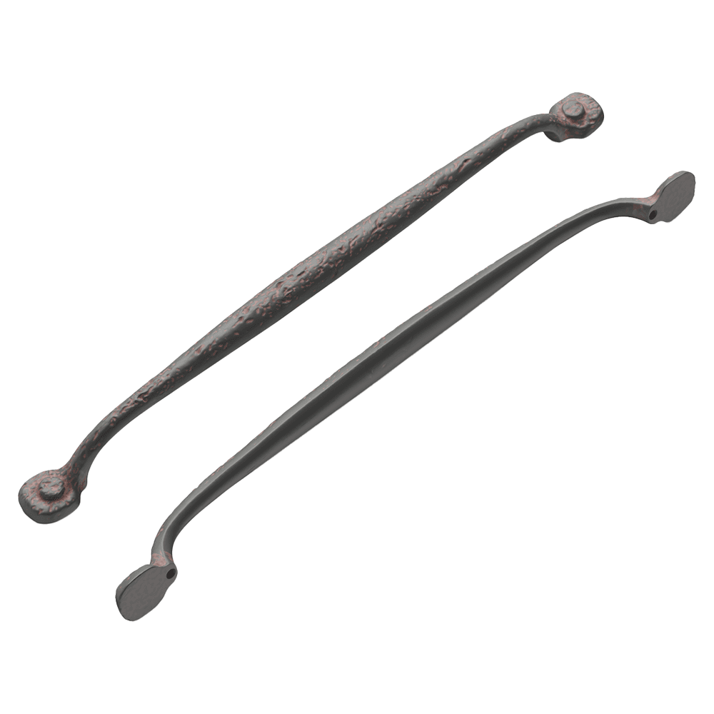 12" Refined Rustic Cabinet Pull, Rustic Iron (5/Box)
