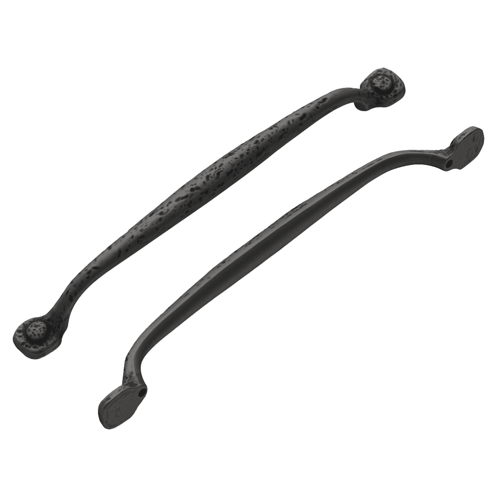 8-13/16" Refined Rustic Cabinet Pull, Black Iron (5/Box)