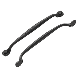 8-13/16" Refined Rustic Cabinet Pull, Black Iron (5/Box)