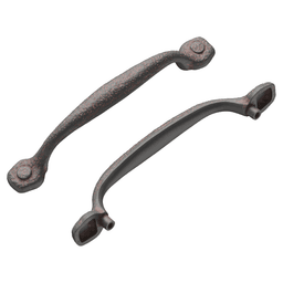 5-1/16" Refined Rustic Cabinet Pull, Rustic Iron (10/Box)
