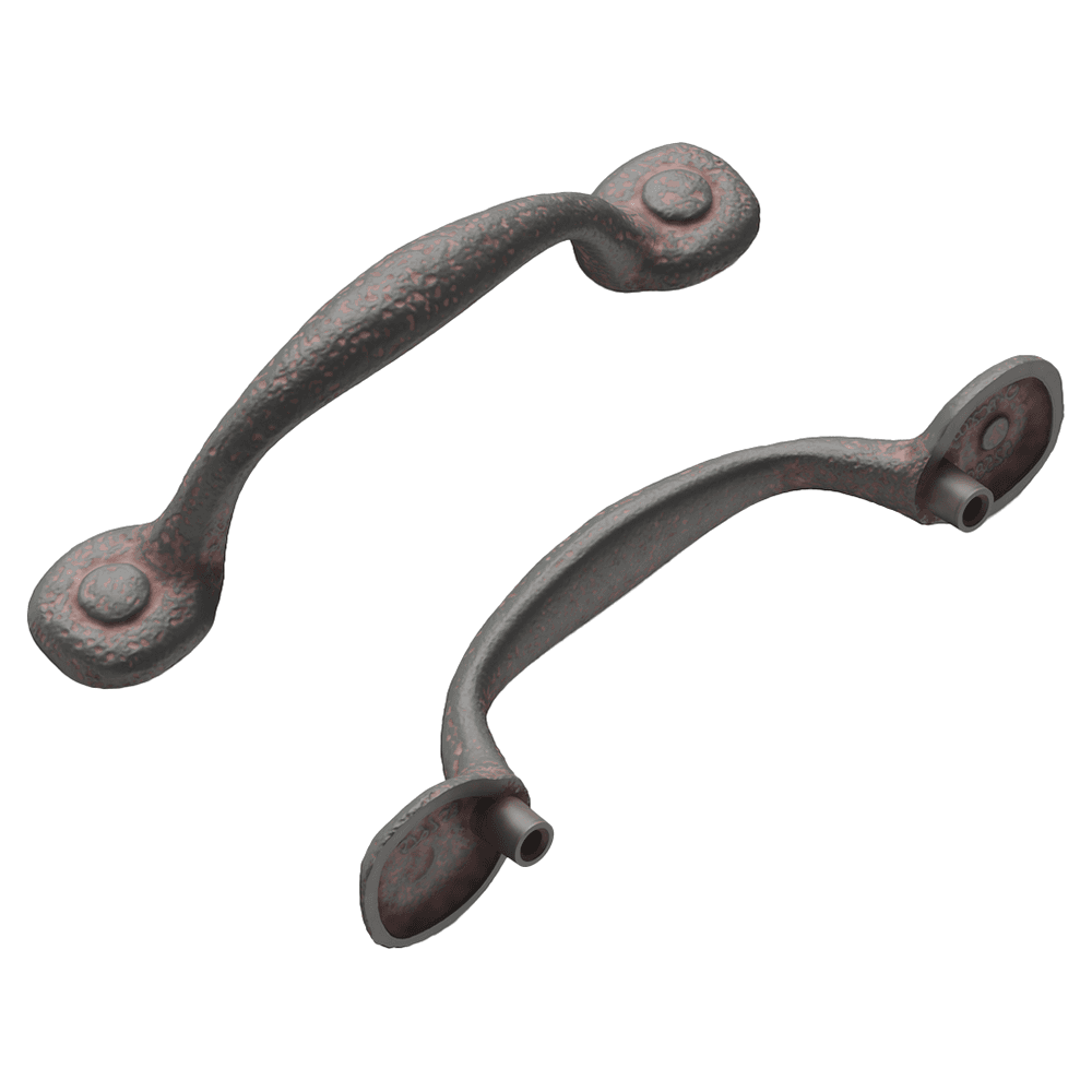 3" Refined Rustic Cabinet Pull, Rustic Iron (10/Box)