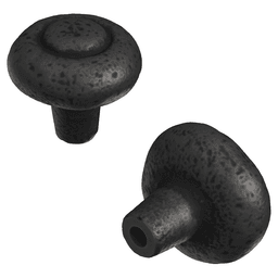 1-1/4" Refined Rustic Cabinet Knob, Black Iron (10/Box)