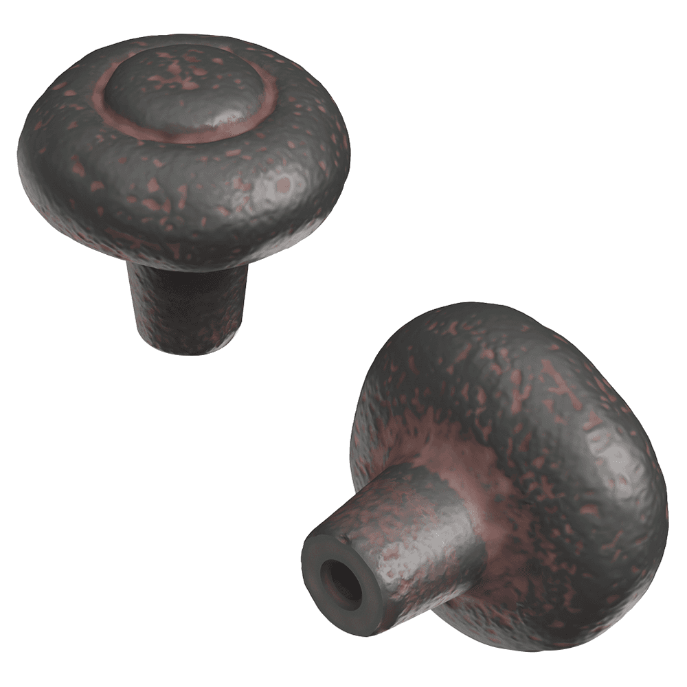 1-1/4" Refined Rustic Cabinet Knob, Rustic Iron (10/Box)