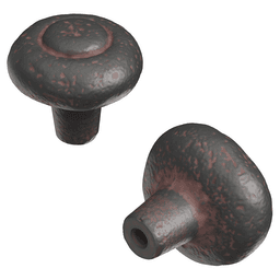 1-1/4" Refined Rustic Cabinet Knob, Rustic Iron (10/Box)