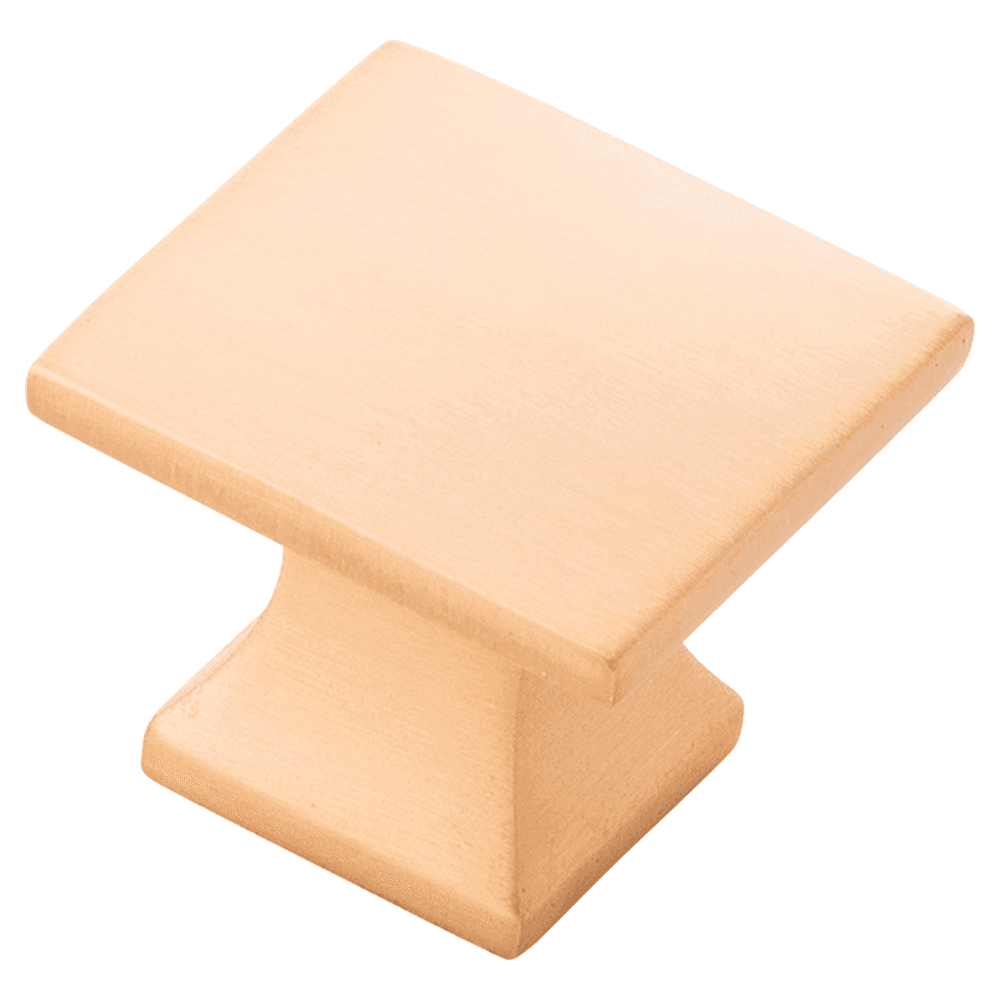 1-1/4" Studio Square Cabinet Knob, Brushed Golden Brass