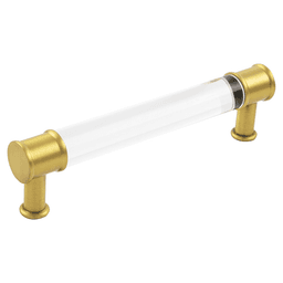 5-1/16" Midway Bar Pull, Crysacrylic/Brushed Golden Brass (10/Box)