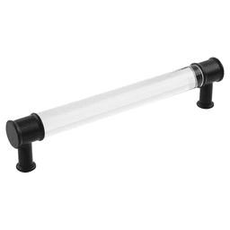6-5/16" Midway Bar Pull, Crysacrylic/Matte Black (10/Box)