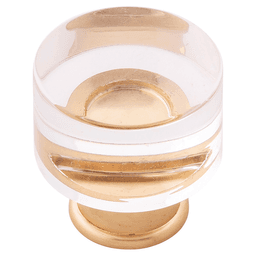 1-1/4" Midway Cabinet Knob, Crysacrylic/Brushed Golden Brass