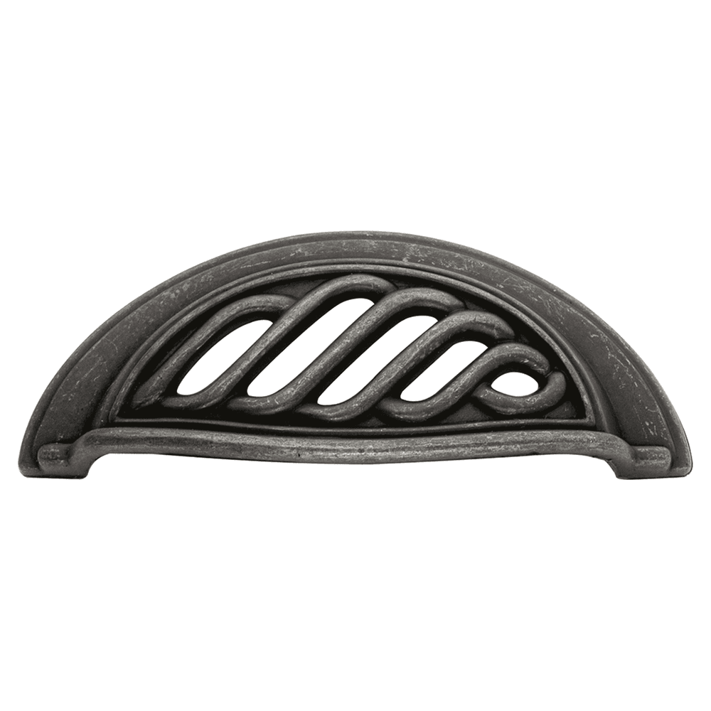 3" Charleston Blacksmith Cup Pull, Black Iron