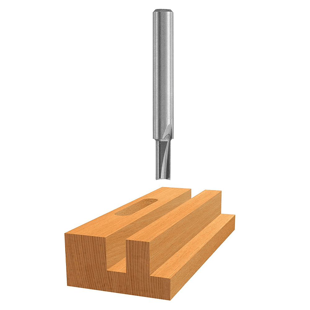 3/16" x 2" Straight Bit, 2-Flute, 1/4" Shank