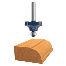 1" x 1/4" Radius Bead Router Bit with Ball Bearing, 2-Flute, 1/4" Shank