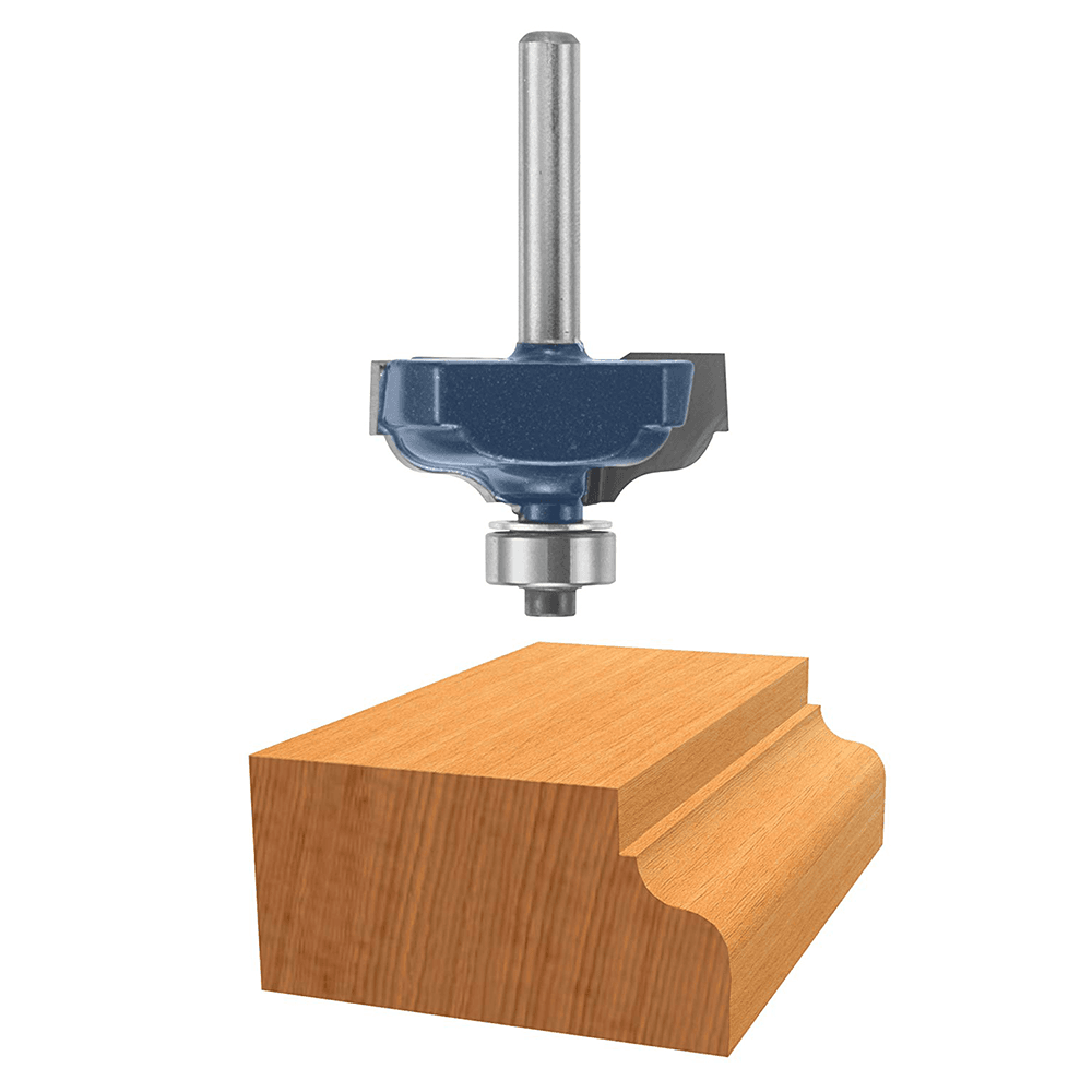 1-3/8" x 2-1/8" Ogee Bit with Fillet, 1-Flute, 1/4" Shank