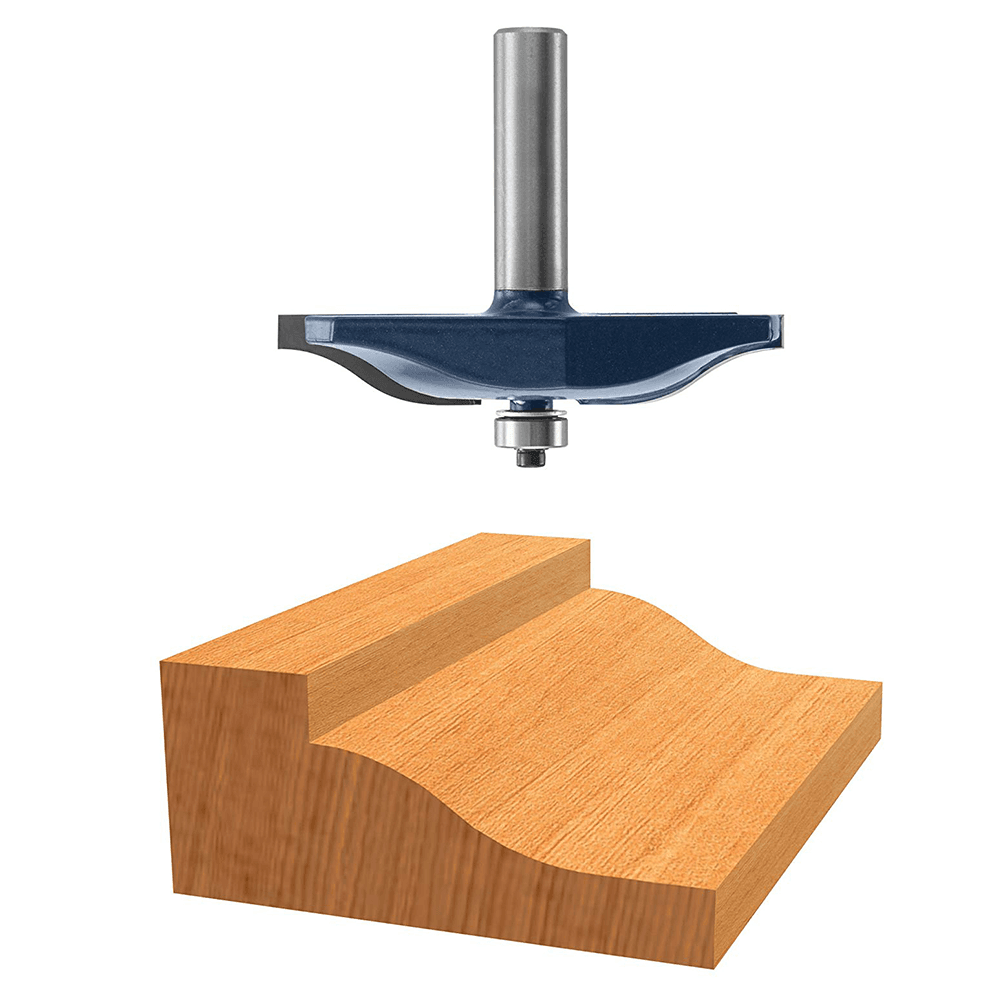 3-3/8" x 2-29/32" Ogee Raised Panel Bit, 2-Flute, 1/2" Shank