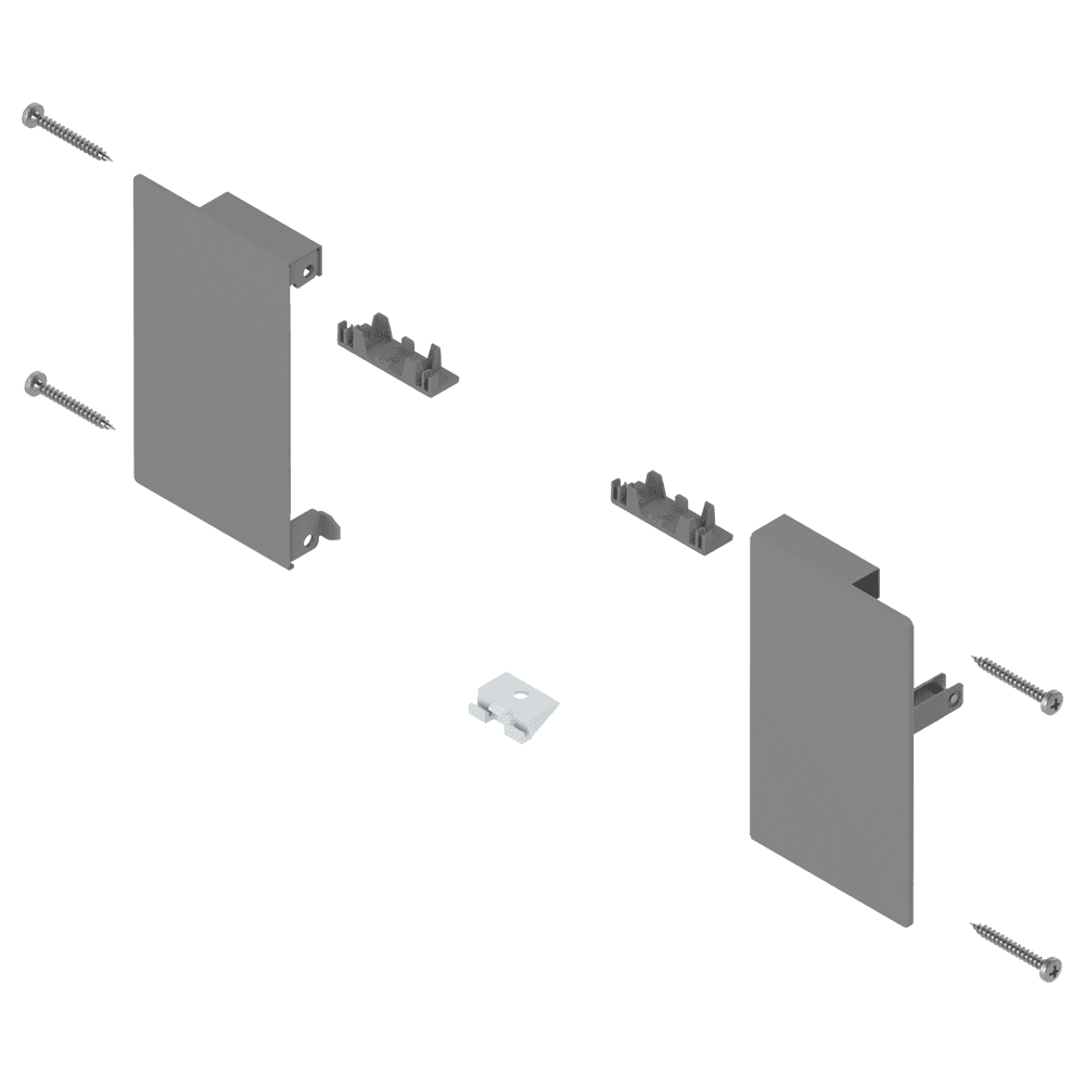 Merivobox Front Fixing Bracket M-Height for Interior Roll-out, Indium Gray Matte