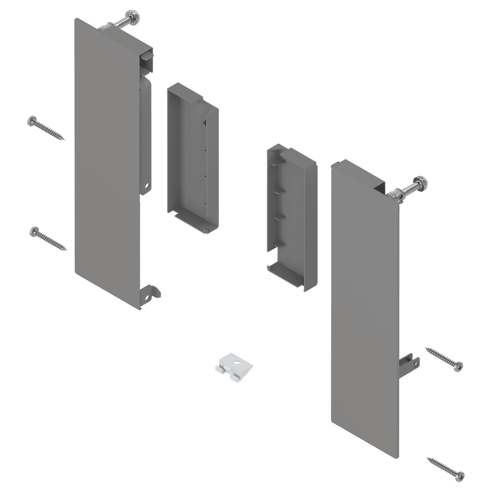 Merivobox Front Fixing Bracket E-Height for Interior Roll-out, Indium Gray Matte