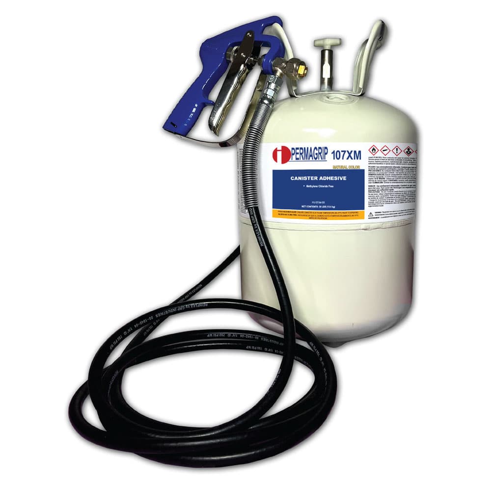 PermaGrip® MC Free Conact Adhesive, Clear, 30lb Canister with Gun and Hose