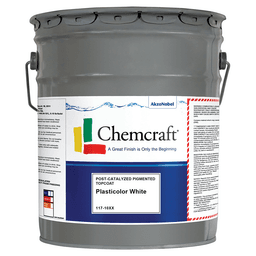 Plasticolor White Post-Cat Pigmented Topcoat, Low Gloss, 5 Gallon