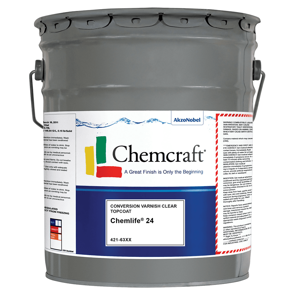 Chemlife 24 Conversion Varnish Clear Topcoat, Low Gloss, 55 Gallon