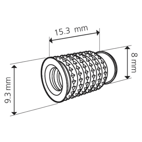 Cabineo M6 x 15.3mm Insert Nut, Brass (500/Box)