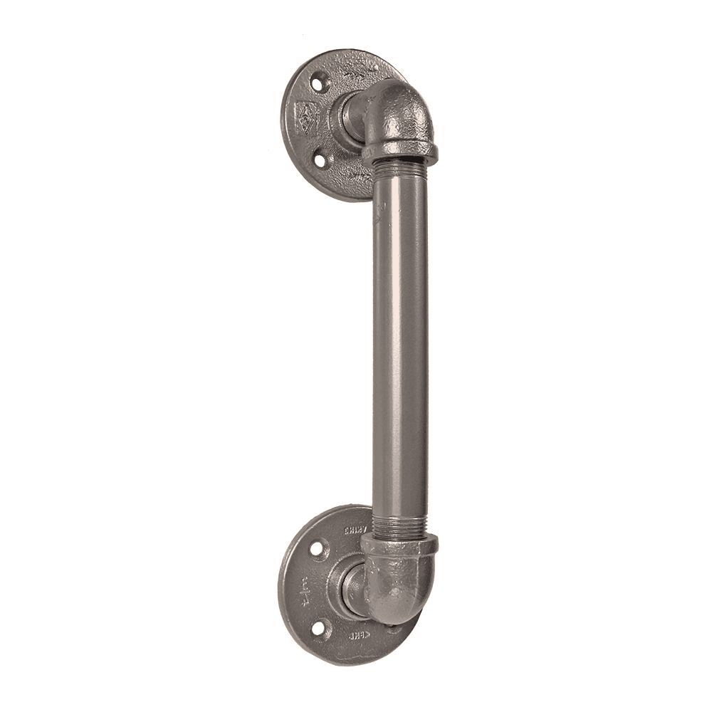 3.5" Pipe Handle Industrial Collection for Rolling Barn Doors, Satin Nickel
