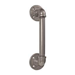 3.5" Pipe Handle Industrial Collection for Rolling Barn Doors, Satin Nickel