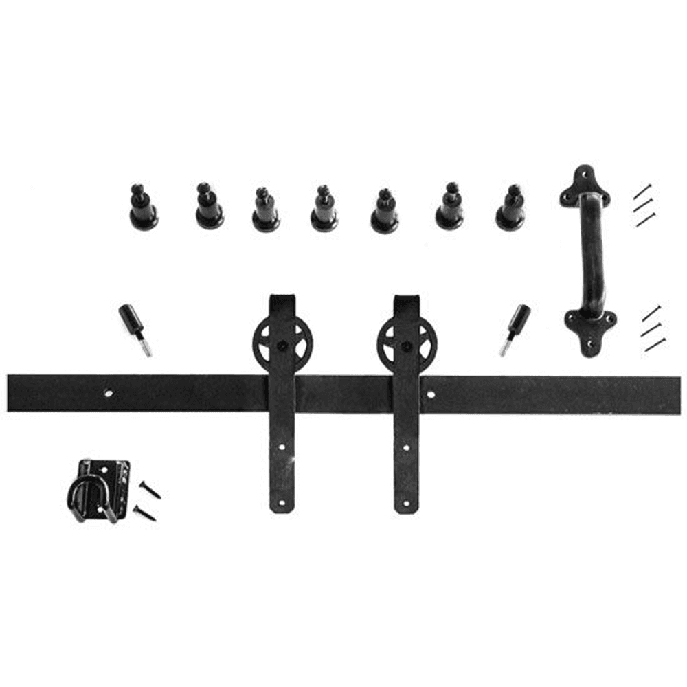 Mini Strap Hardware Kit for Rolling Barn Doors, Black
