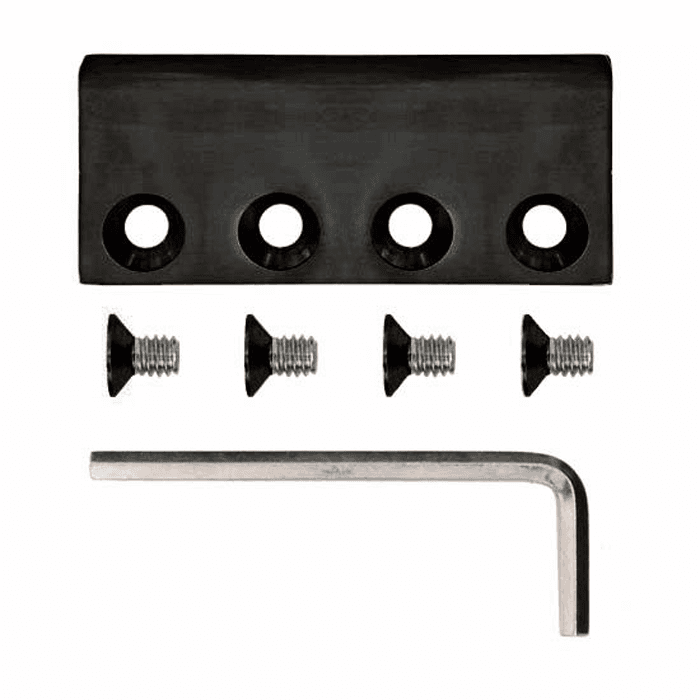 Steel Flat Rail Connector for Rolling Barn Doors, Black